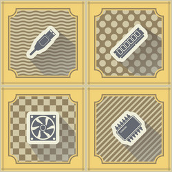 seamless background with computer hardware vector image