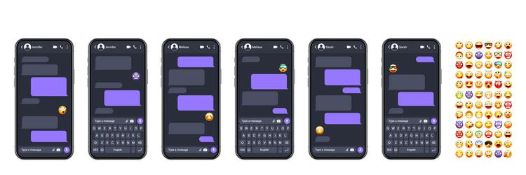 smartphone messaging app user interface vector image