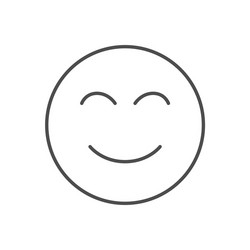 Smiling Face Thin Line Icon vector image