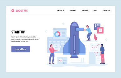 Startup Web Template - Launch Concept vector image