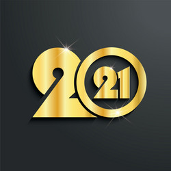 2021 happy new year golden luxury creative design Vector Image