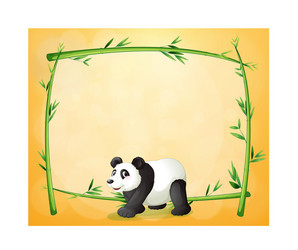 a panda and the empty green frame vector image