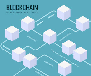 abstract blockchain technology concept isometric vector image