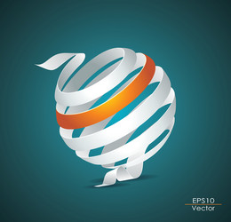 abstract sphere made from colorful stripes vector