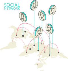 conceptual image with social networks flat vector