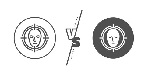 face detect target line icon head recognition vector image