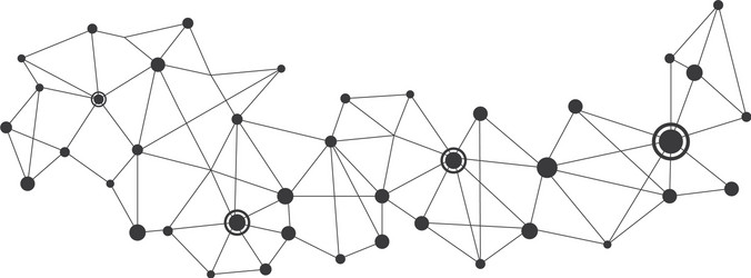 polygonal with connecting dots and lines vector image