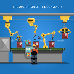robot operation background vector image