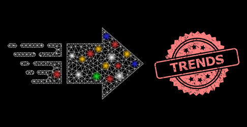 rubber trends stamp seal and net move right vector image