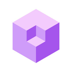 a captivating isometric of lavender cube vector image