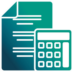 sheet paper and calculator gradient style vector image