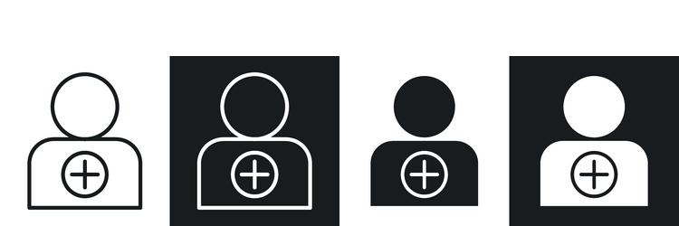 user add liner and solid icon set in black color vector image
