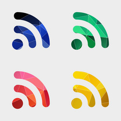 Abstract WiFi Signal Triangle Icon vector image