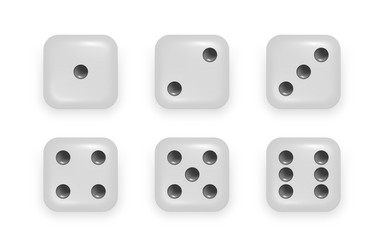 dice cubes for game front view vector image