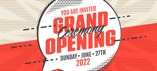 grand opening banner design template vector