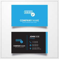 password verification icon business card template vector