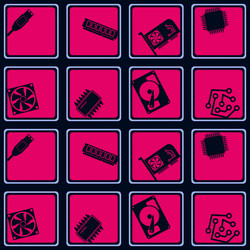 seamless background with computer hardware vector image