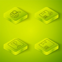 set isometric package box with check mark fragile vector image