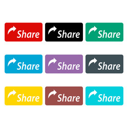 set of share click button icon modern web sign vector image