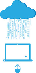 social network background with computer and cloud vector image