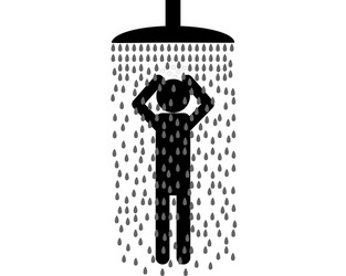Room shower cabin cartoon Royalty Free Vector Image