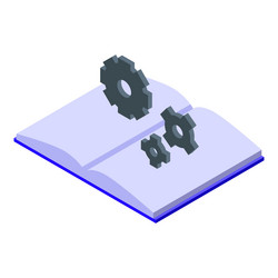 open book generating gears concept of knowledge vector image