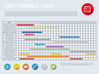 Project Timeline Chart - Gantt Progress vector image