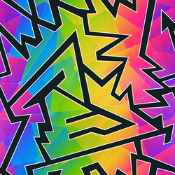 rainbow color geometric seamless pattern vector