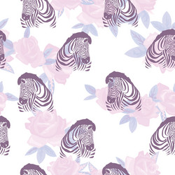 Sketch seamless pattern with wild animal zebra vector