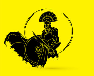 Spartan Warrior with Sword and Shield Vector Image