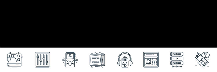 technology devices line icons linear set quality vector image