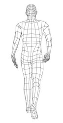 Wireframe walking man vector