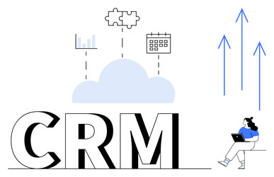 cloud-based crm system enhancing productivity vector image