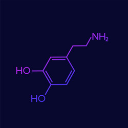 Dopamine Molecule - Neurotransmitter Structure vector image
