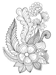 Intricate Floral Zentangle Page Vector Image