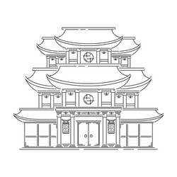 japan landmark - temple shrine castle pagoda vector