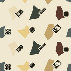 seamless background with computer hardware vector image