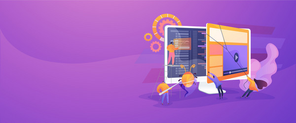 software testing concept banner header vector image