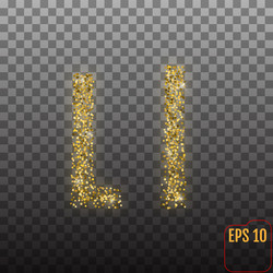 alphabet gold letter l on transparent background vector