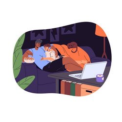 Cute couple spend leisure time together love vector