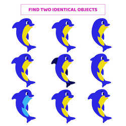 find two identical objects matching game for kids vector image
