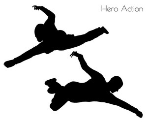 man in hero action pose vector image