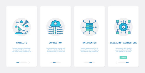 satellite connection cloud infrastructure ux ui vector image