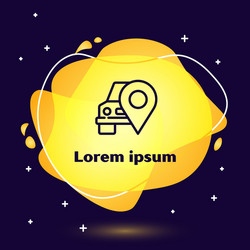 black line map pointer with taxi icon isolated vector image
