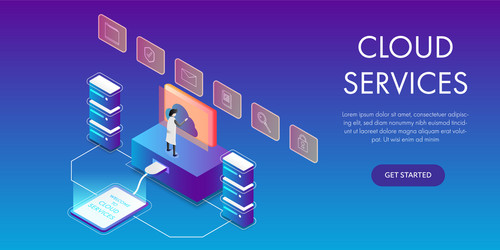 concept cloud computing technology background vector image