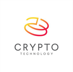 creative round initial c tech logo connection vector image