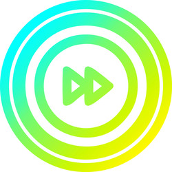 fast forward circular in cold gradient spectrum vector image
