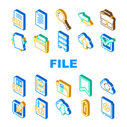 file computer digital document icons set vector image