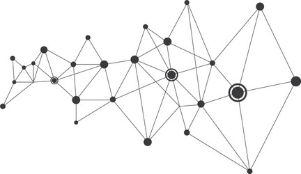 Polygonal with connecting dots and lines vector