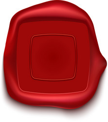 red wax seal with empty square space for text vector image